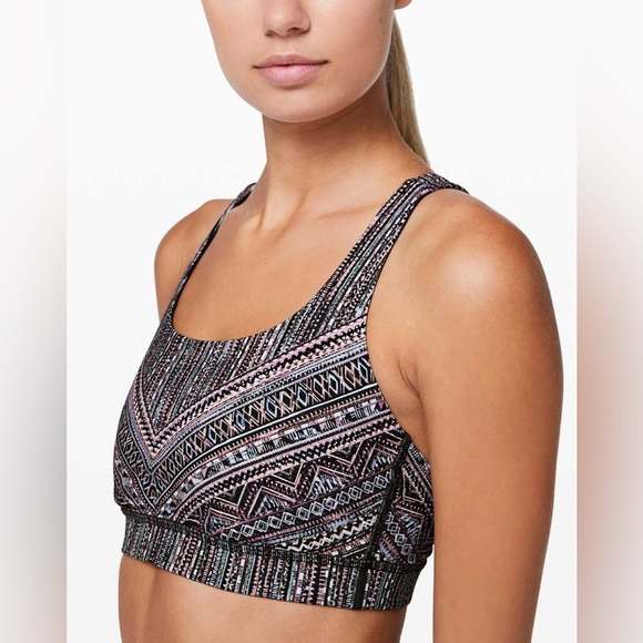 Lululemon Energy Sports Bra Tribal Pace Multi Color Size 4 - Picture 2 of 9